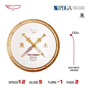 YIKUN Professional PDGA WFDF Disc Golf Tortoise Fruit Line Fairway Distance Driver 170-175g TWIN SWORDS GOLDEN 12 | 5 | -1 | 2 - Image 3