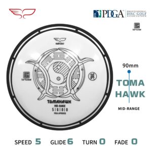 YIKUN Professional PDGA WFDF Disc Golf Midrange Tortoise Line Tomahawk 170-175g Grey  5 | 6 | 0 | 0 - Image 2